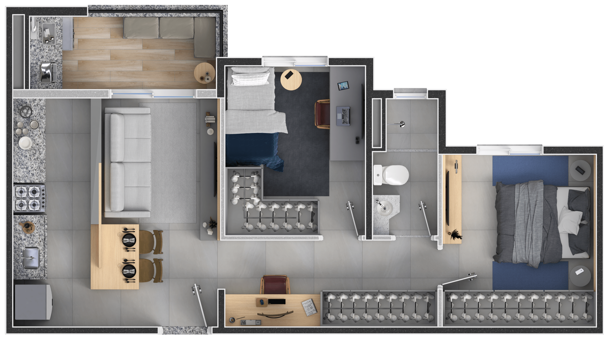 Planta do empreendimento de Planta de 54m²