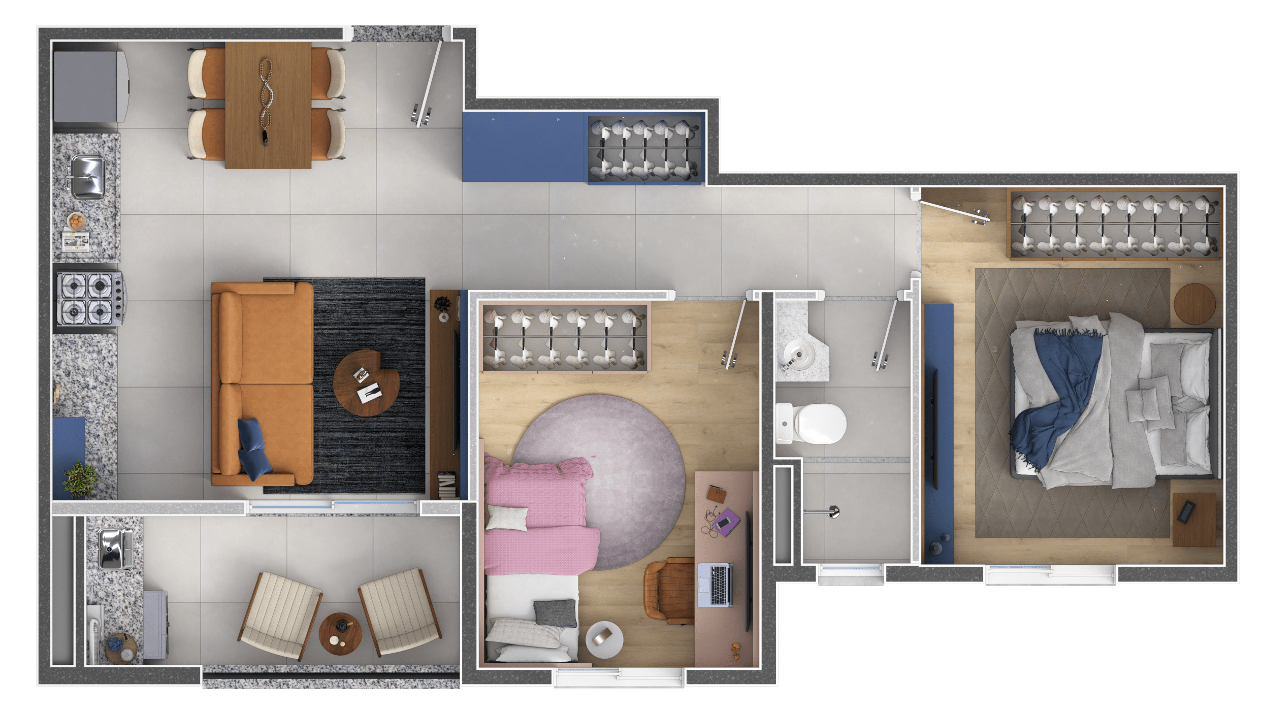 Planta do empreendimento de Planta de 54m²