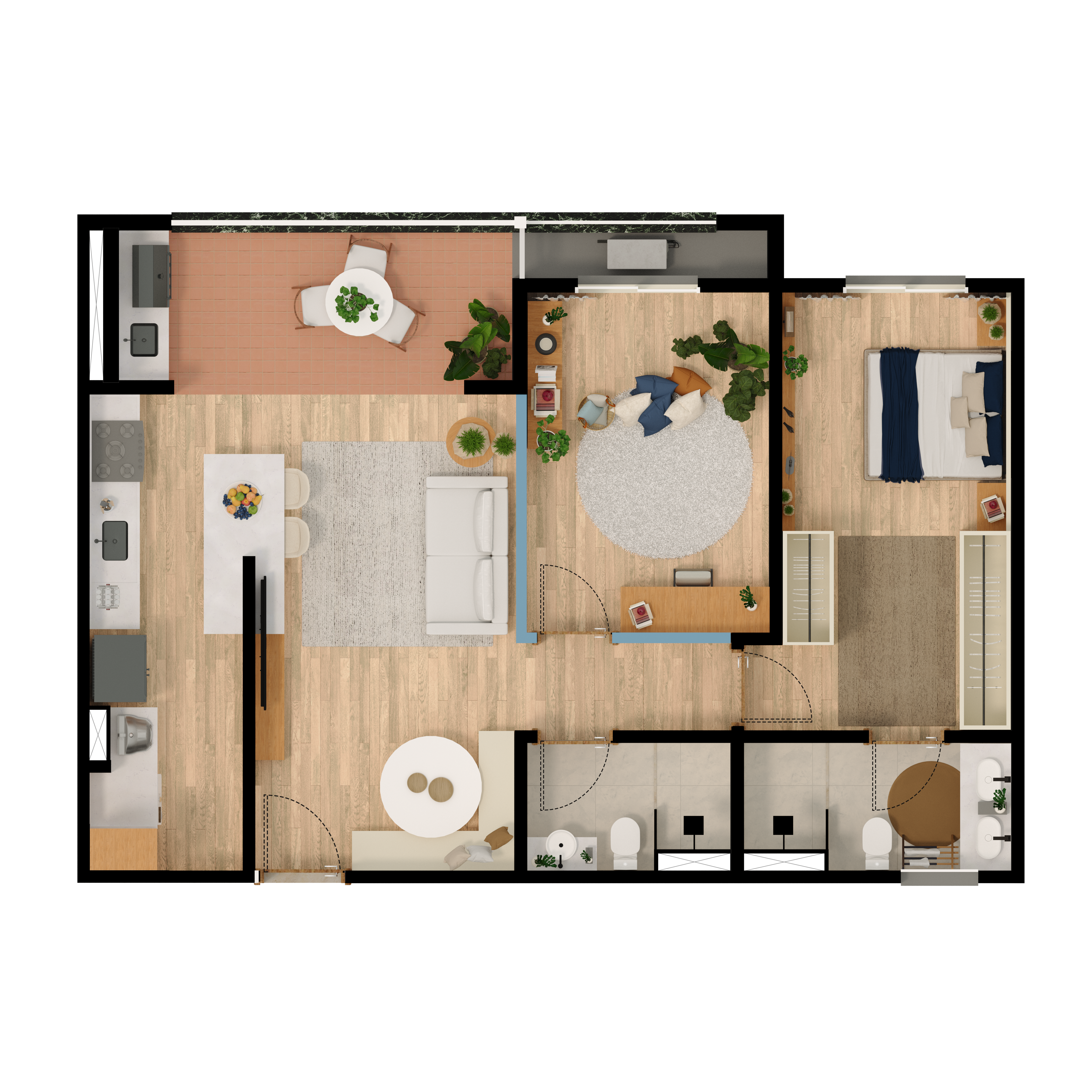 Planta do empreendimento de Planta Decorado 83m²