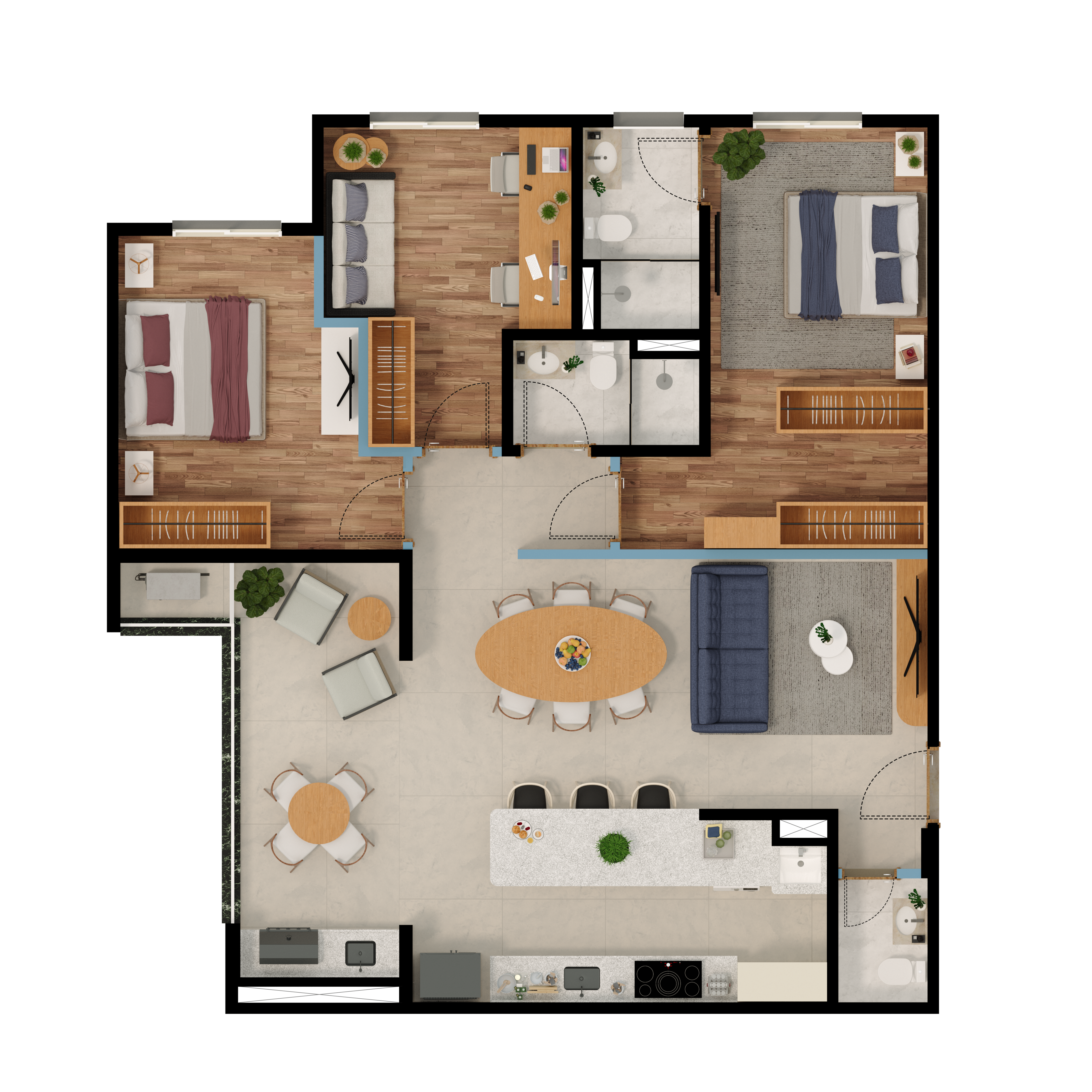 Planta do empreendimento de Planta Tipo 111m²