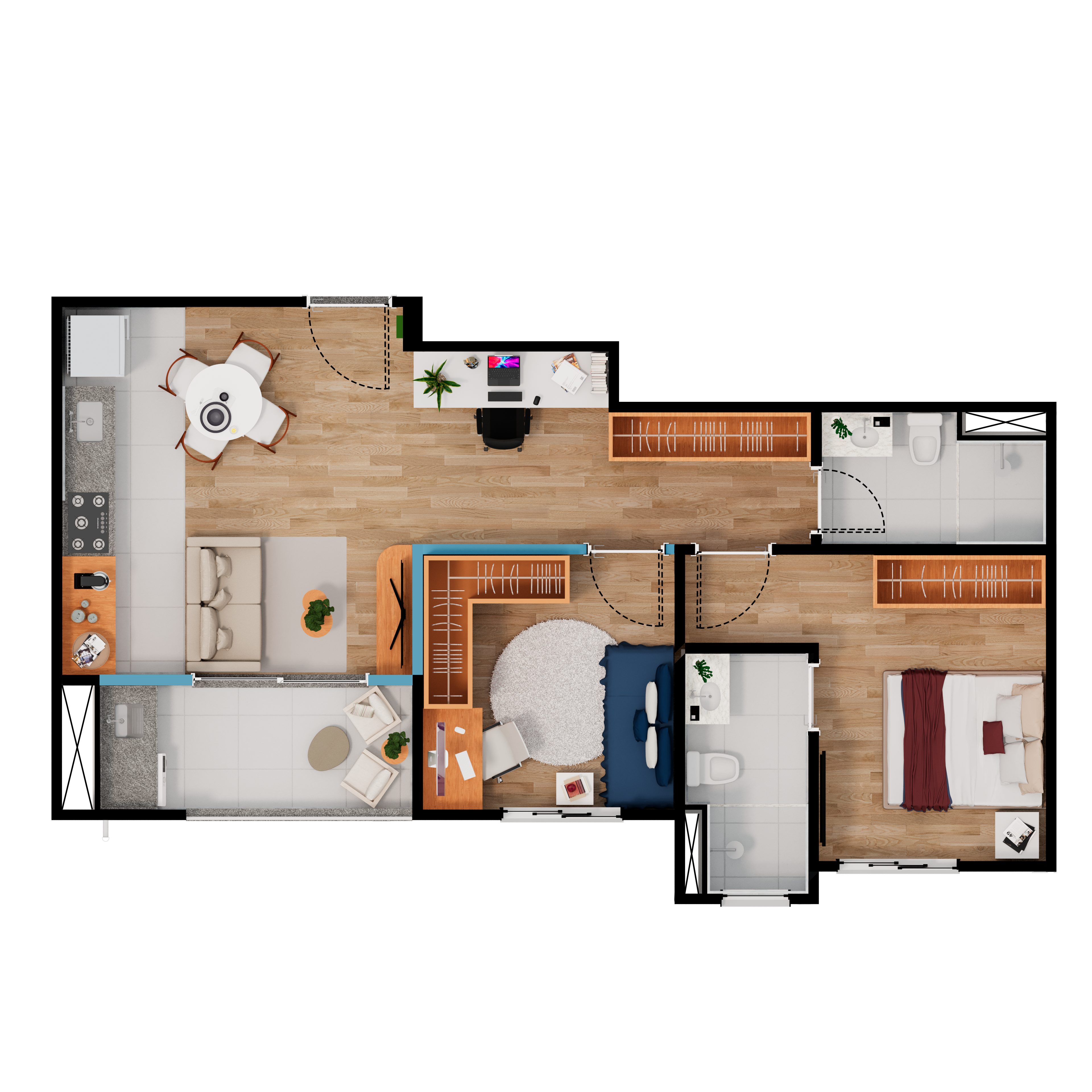 Planta do empreendimento de Planta de 63m²