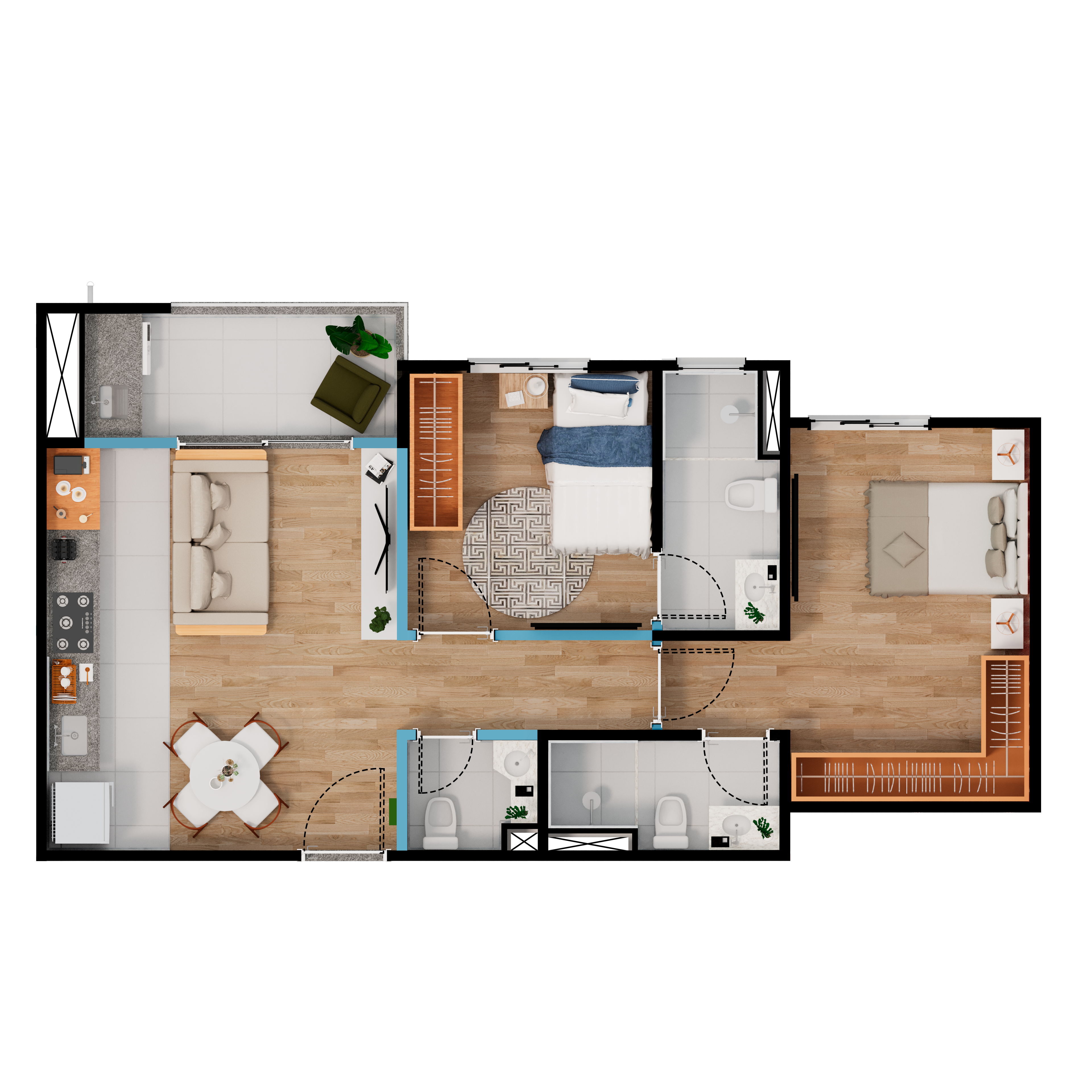 Planta do empreendimento de Planta de 63m²