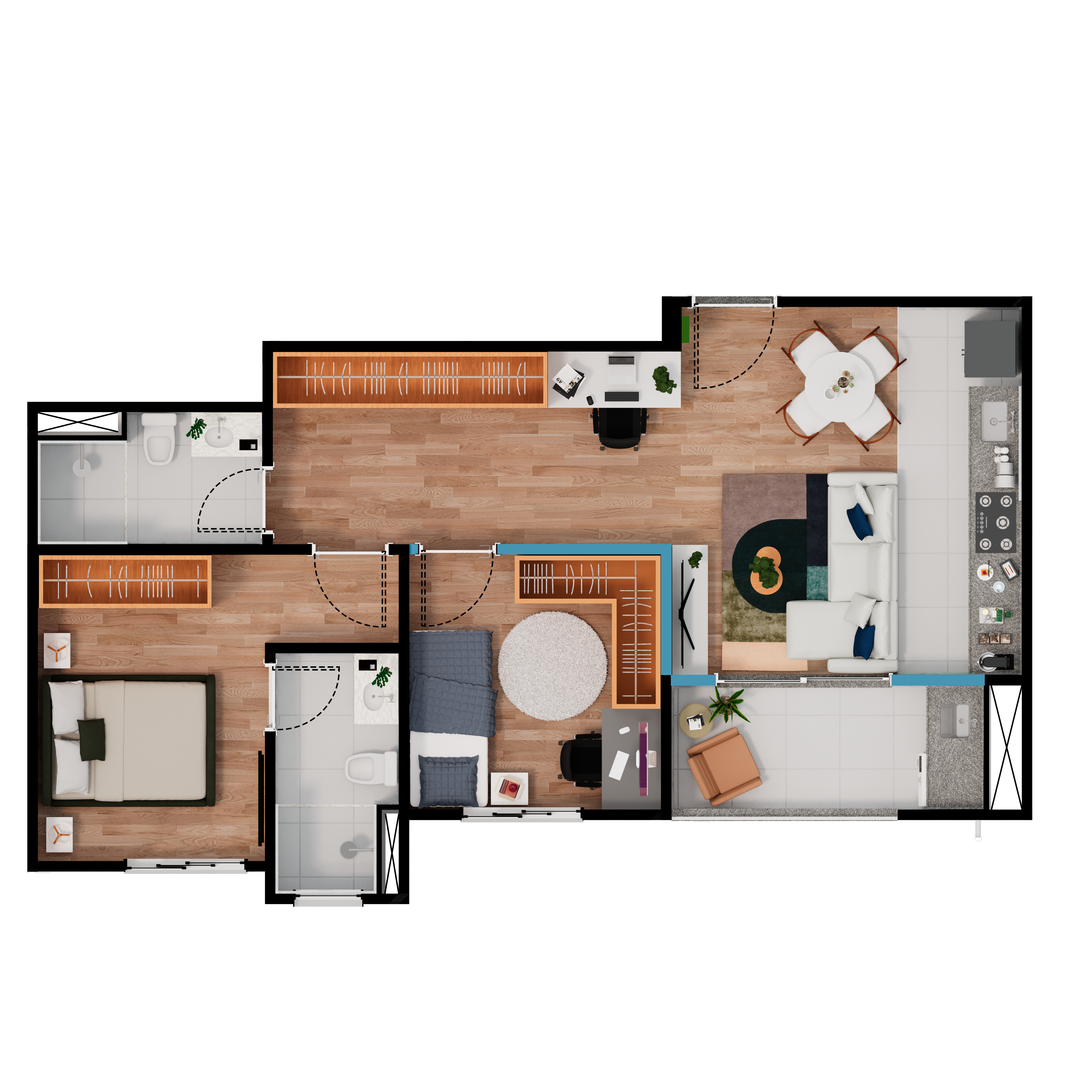 Planta do empreendimento de Planta de 64m²